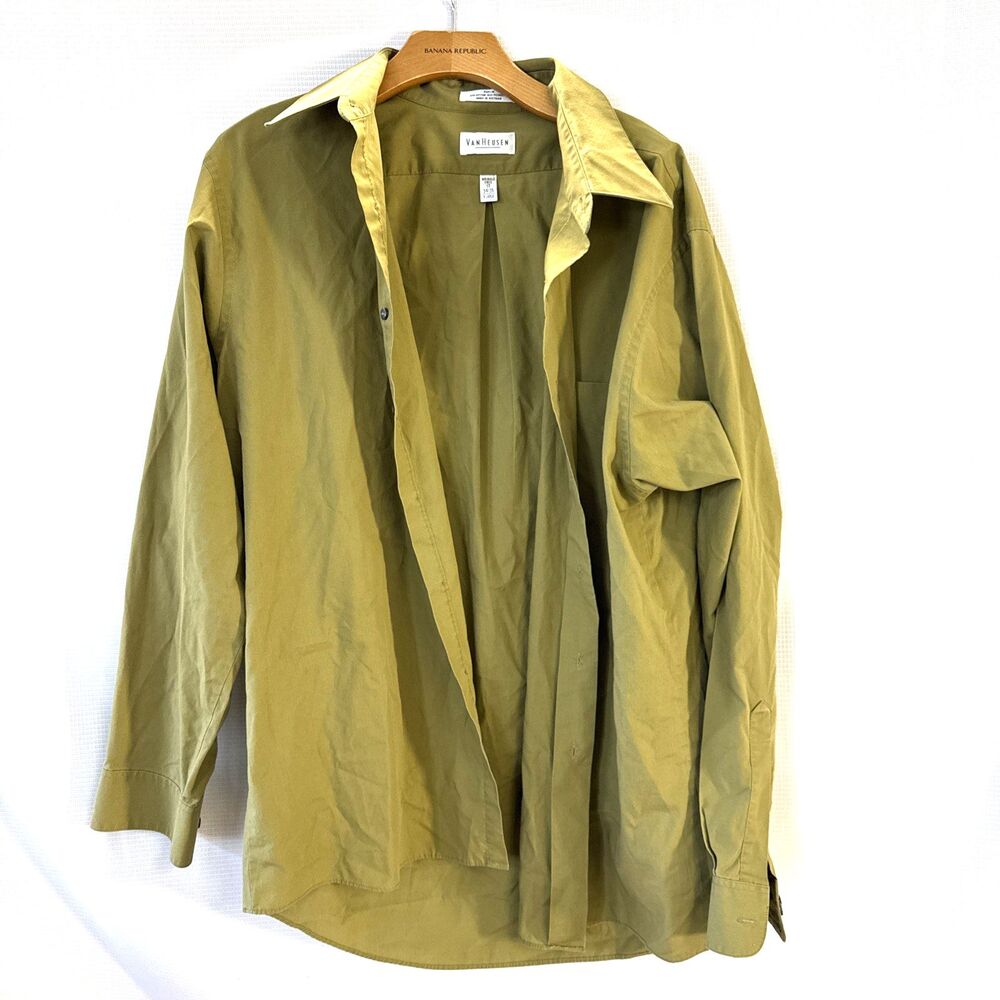 Van Heusen Mens Poplin Button Shirt, Wrinkle Free, Long Sleeve - 17 34/35 XL